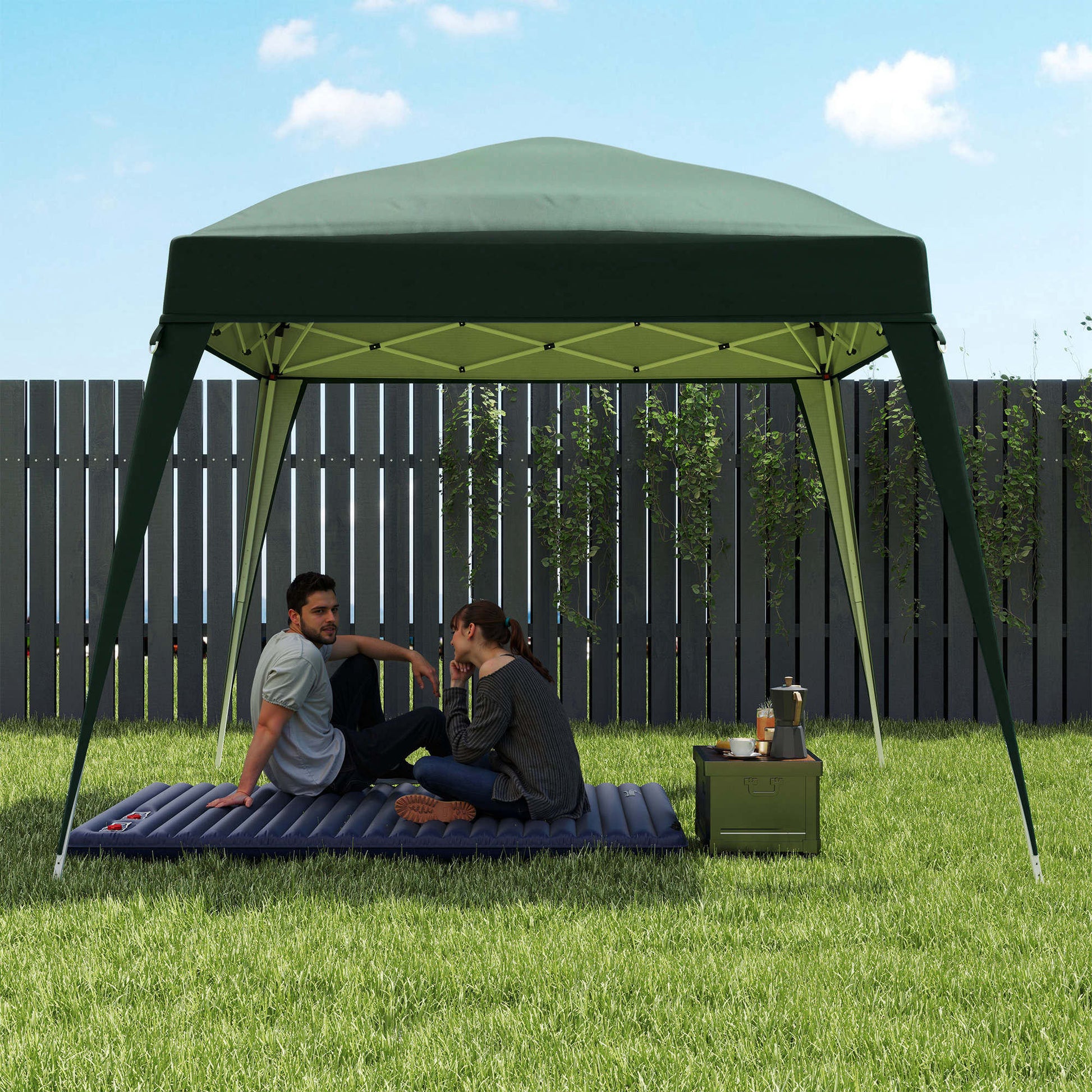 Outsunny Toldo De Recambio Para Carpa Plegable 2,4x2,4m Protección Upf 50+ Verde_1