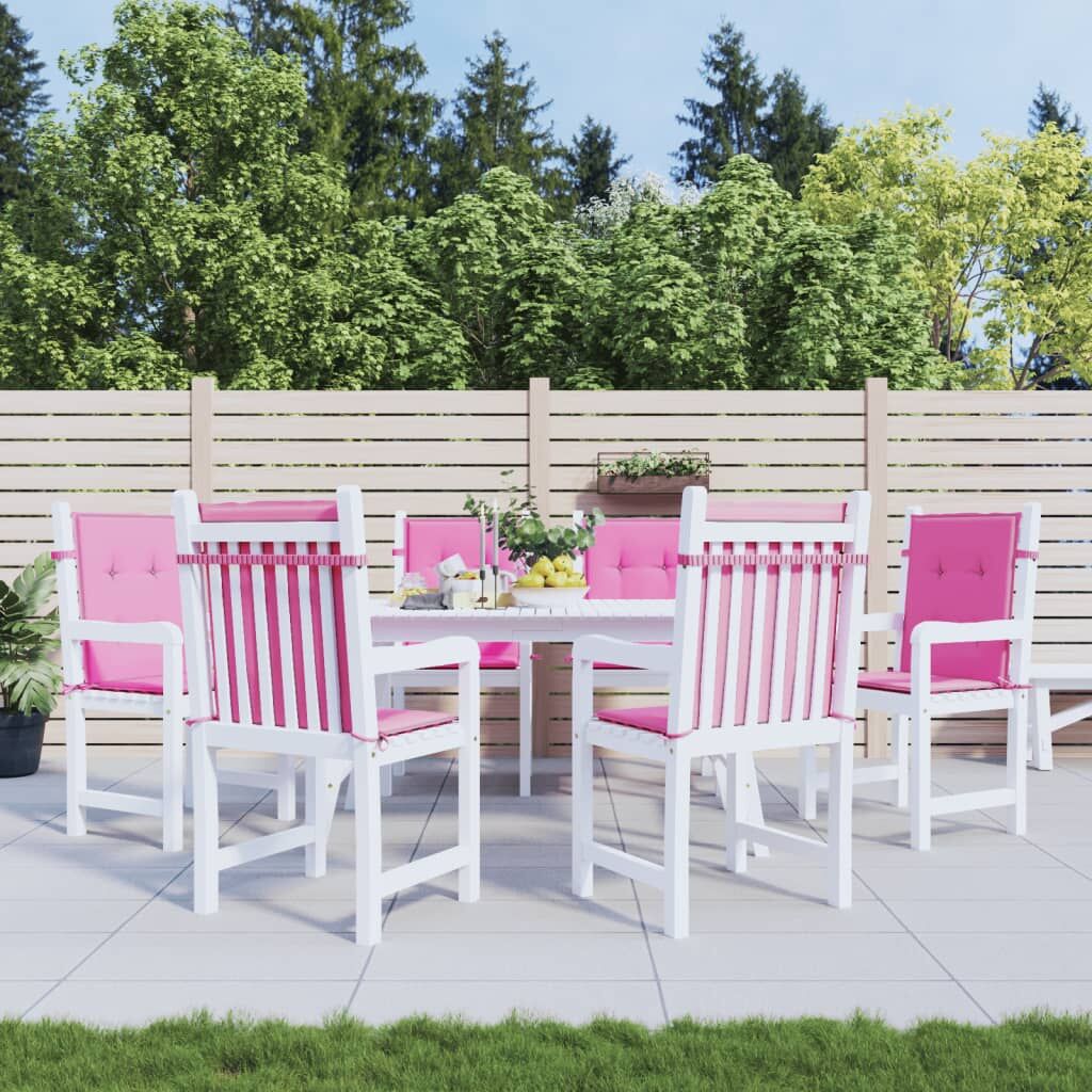 Vidaxl Cojines Para Silla Con Respaldo Bajo 6 Uds Tela Rosa_1