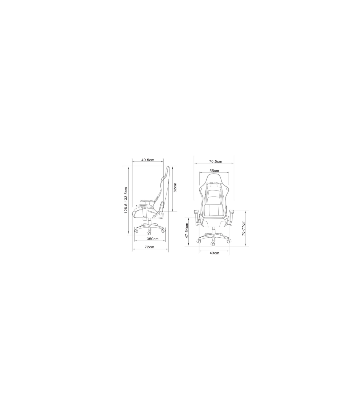 Silla Gaming Regina Tapizada En Piel Sintética Negro/azul, 126.5/133.5cm(alto) 70.5cm(anc_4