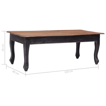 Mesa De Centro De Madera Maciza De Caoba Negra 120x60x45 Cm_4