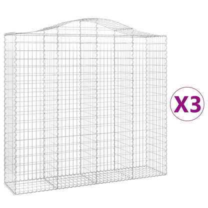 Cestas De Gaviones 3 Uds Forma De Arco Hierro 200x50x180/200 Cm_0