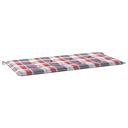 Vidaxl Cojín De Banco De Jardín Tela Oxford A Cuadros Rojo 120x50x3 Cm_0