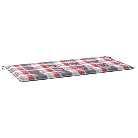 Vidaxl Cojín De Banco De Jardín Tela Oxford A Cuadros Rojo 120x50x3 Cm_0