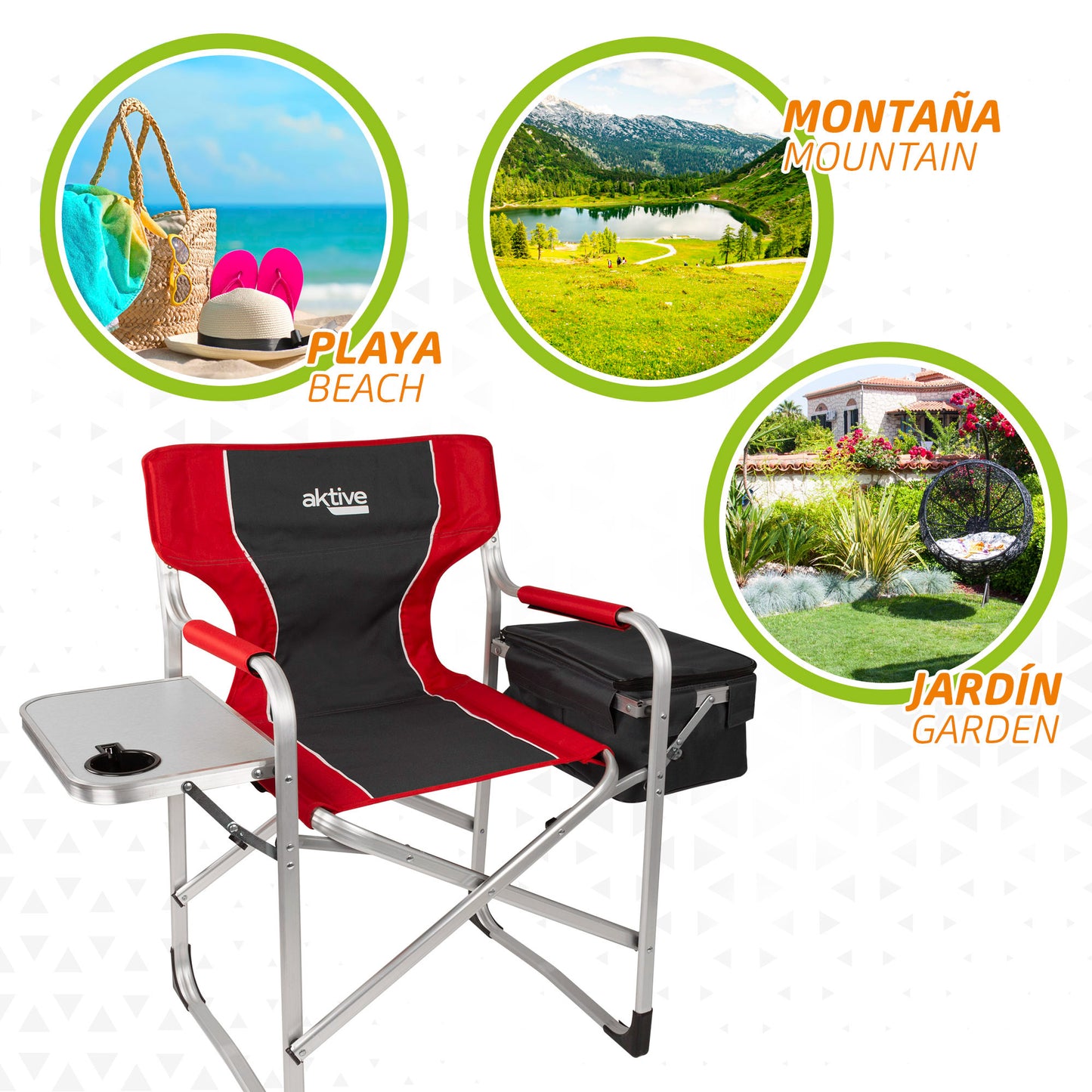 Pack 2 Sillas Camping Director C/mesa Y Bolsa Térmica Aktive_5