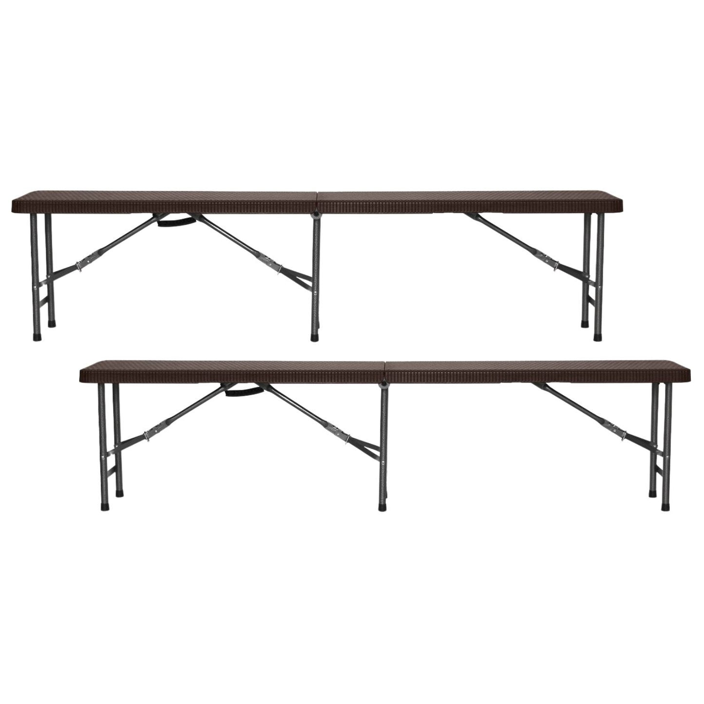 Pack 2 Bancos Plegables Catering Efecto Ratán 180x30x43cm 7house_0