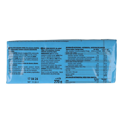 Galletas de Avena con Salvado 0% azúcares Santiveri 270 g