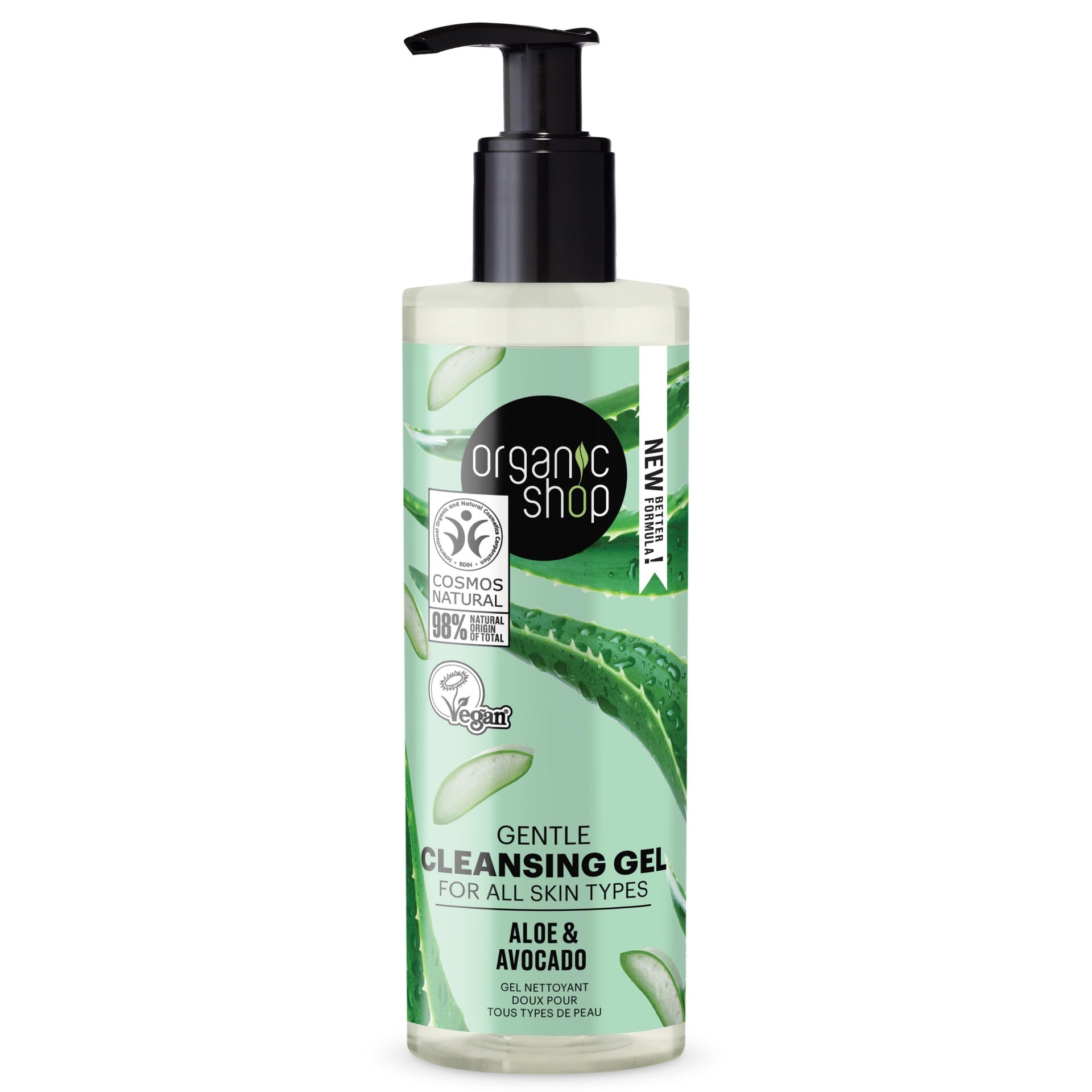 Gel limpiador suave aloe y aguacate Organic Shop 200 ml