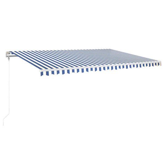 Toldo Retráctil Automático Azul Y Blanco 500x350 Cm_0