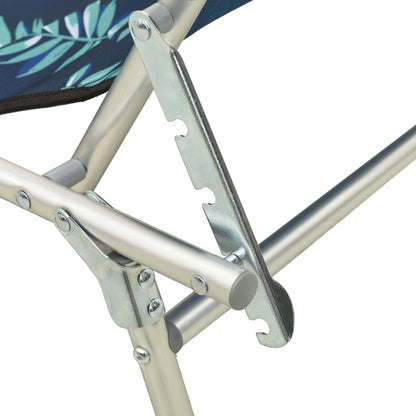 Tumbona Plegable Con Toldo Aluminio Estampado De Hojas_4