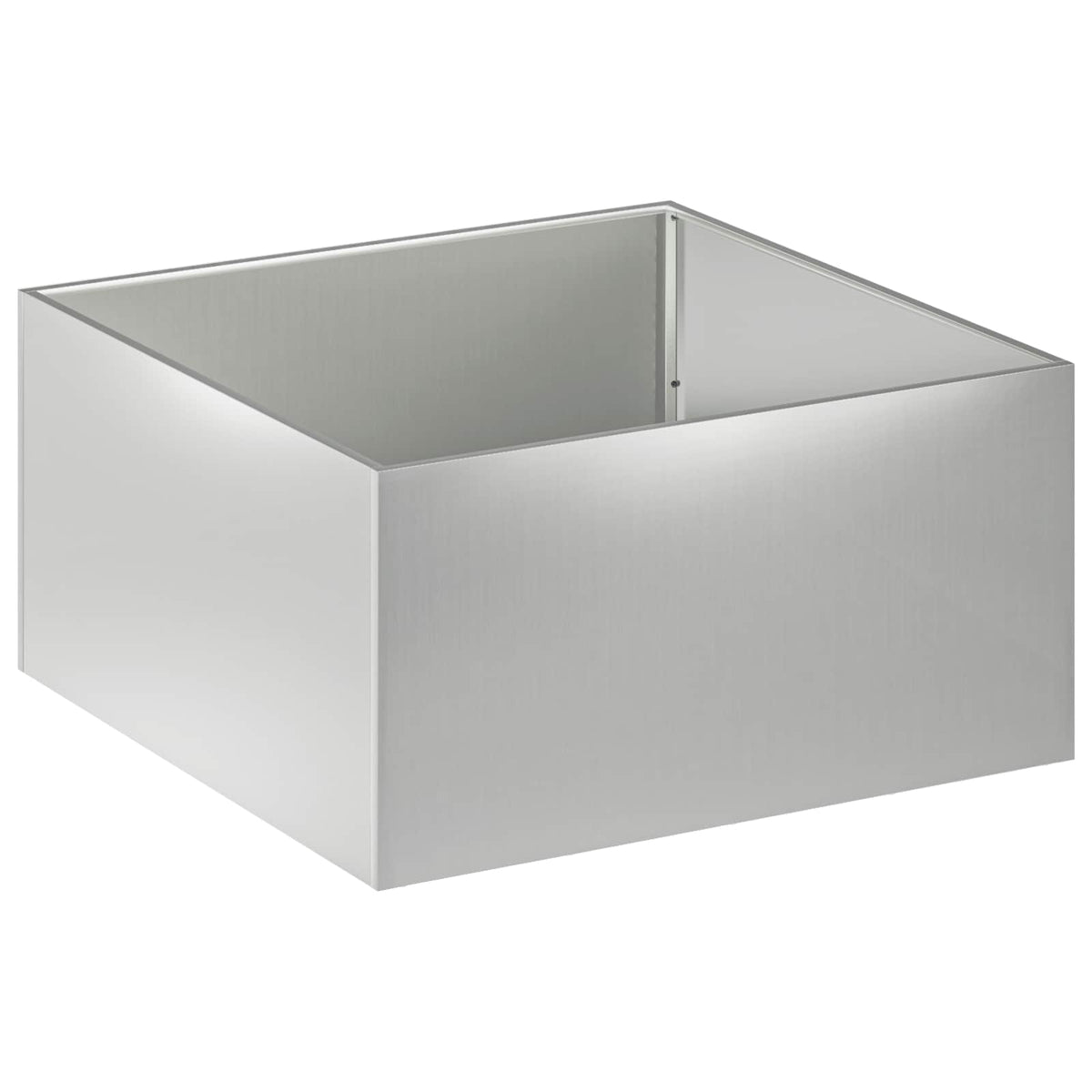 Macetero De Jardín Plateado 100 X 100 X 40 Cm Acero Galvanizado_0