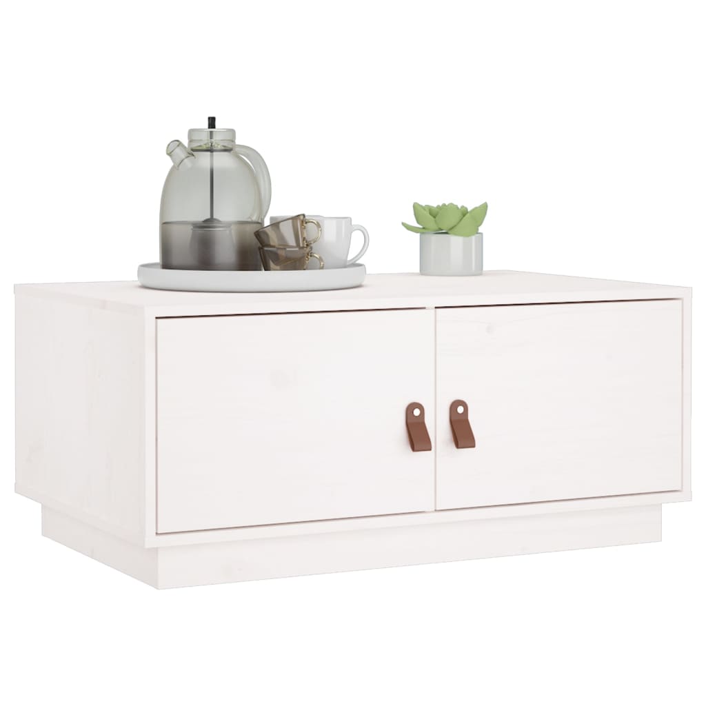 Mesa De Centro De Madera Maciza De Pino Blanco 80x50x35 Cm_2