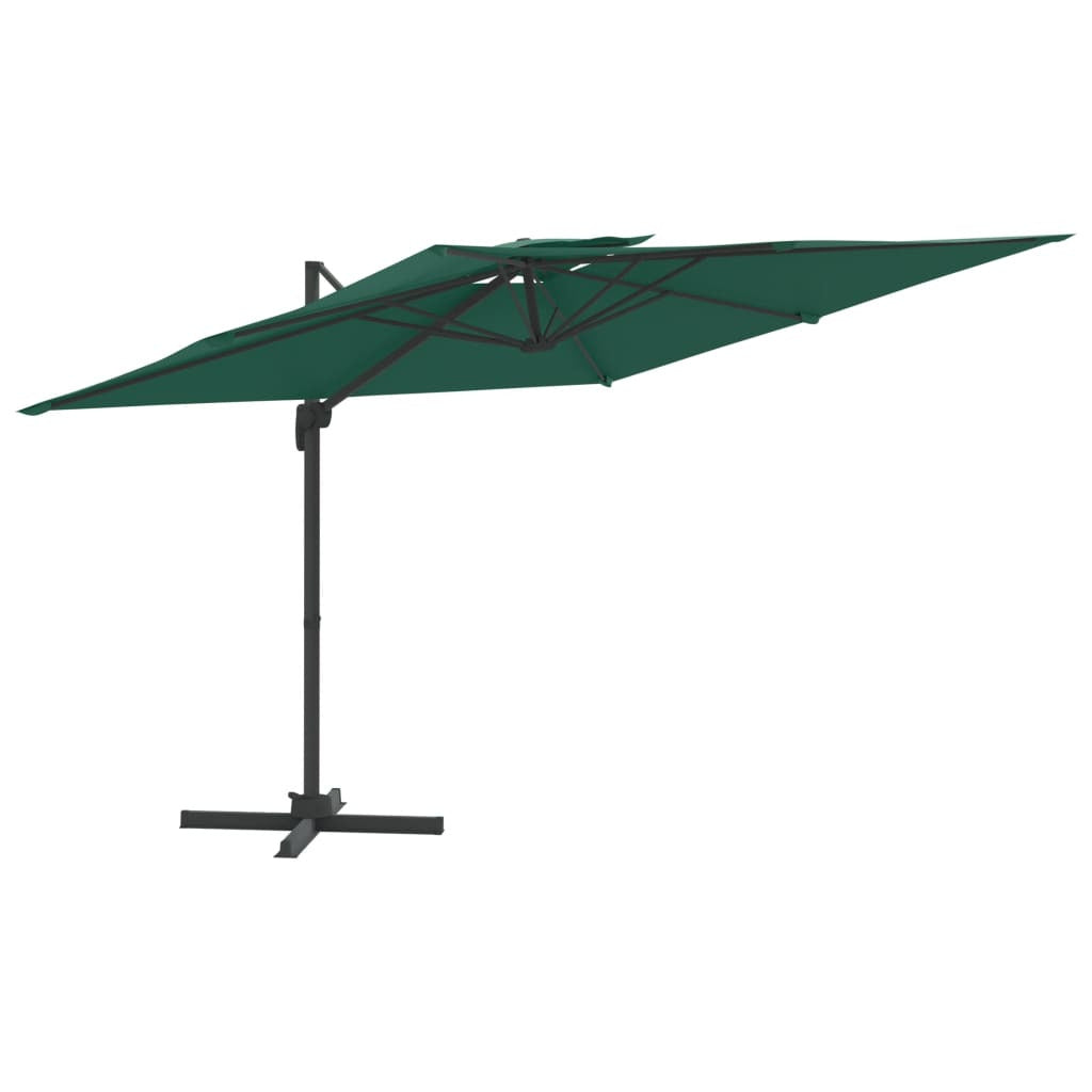 Vidaxl Sombrilla Colgante De Doble Techo Verde 400x300 Cm_0