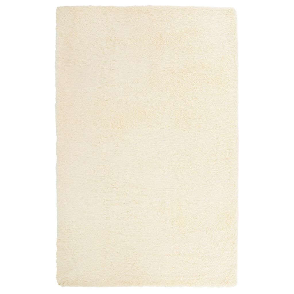 Vidaxl Alfombra Peluda De Pelo Largo Navarra Crema 130x200cm Poliéster_0