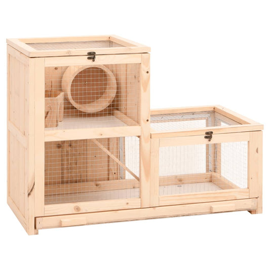 Vidaxl Jaula Para Hámster Madera Maciza Abeto 81x40x60 Cm_0