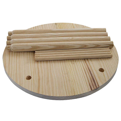 Conjunto Infantil Redondo Mesa Y 2 Taburetes En Madera De Pino_4