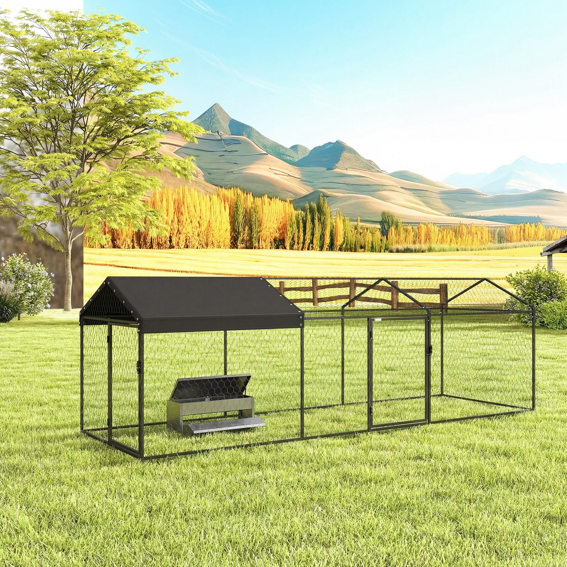 Pawhut Gallinero Para Exterior Grande 3x1x1 M Con Cubierta Anti-uv E Impermeable_1