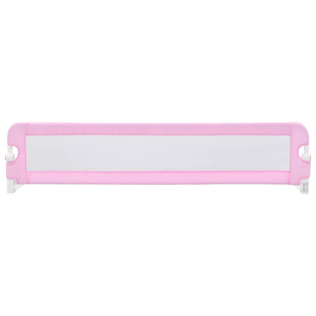 Vidaxl Barandilla De Seguridad Cama De Niño Poliéster Rosa 180x42 Cm_2