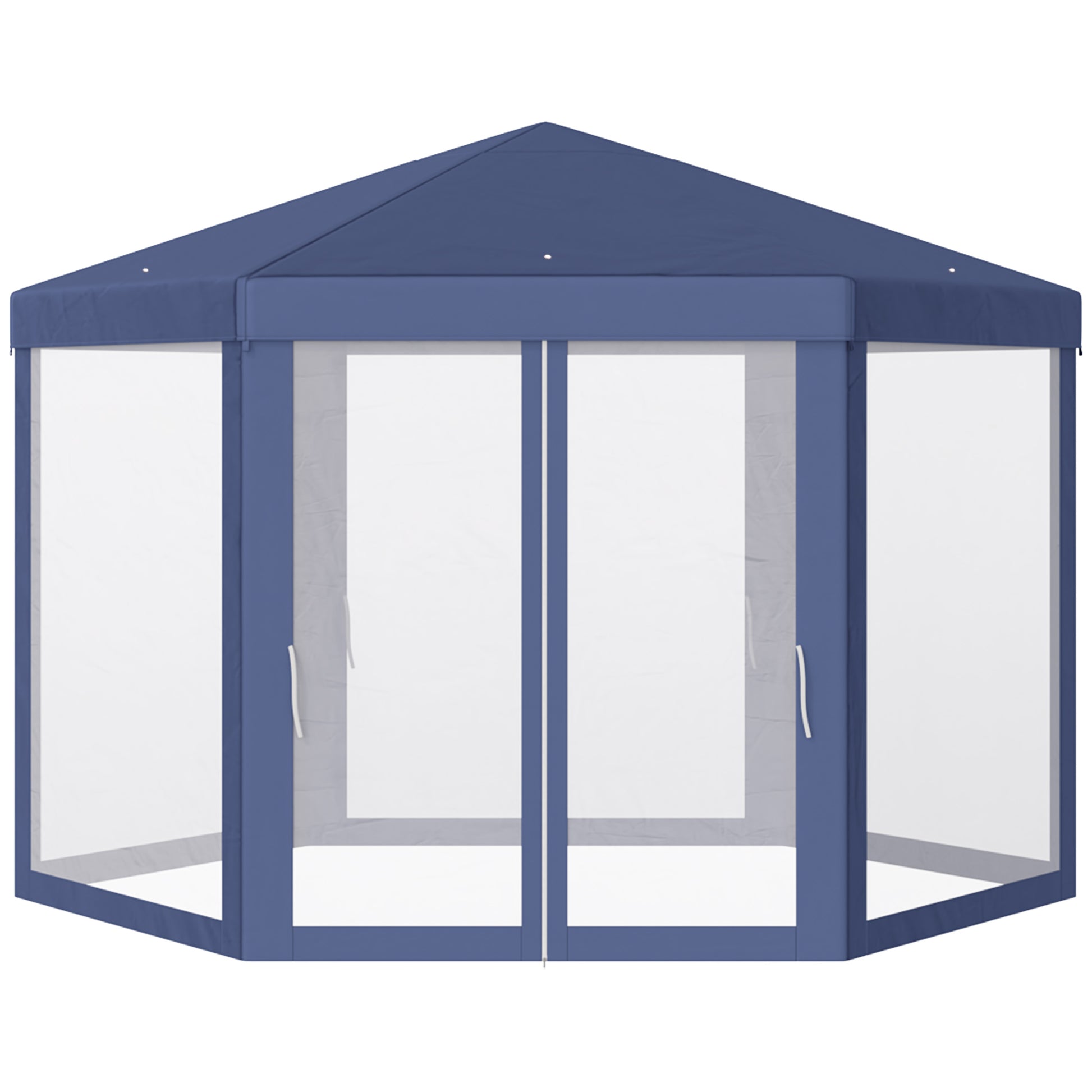 Outsunny Carpa Jardín Cenador Hexágonal Pabellón Gazebo Con Mosquitera 3 Color_0