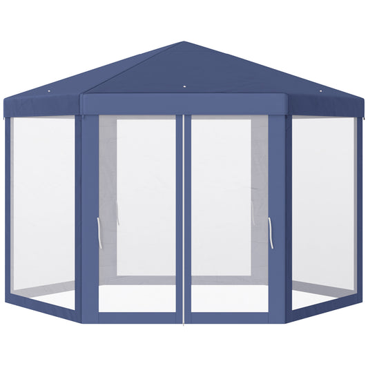 Outsunny Carpa Jardín Cenador Hexágonal Pabellón Gazebo Con Mosquitera 3 Color_0