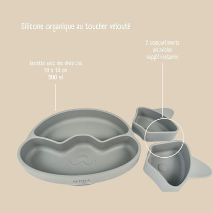 Plato Con Divisiones Extraíbles Y Forma De Perrito - Gris Perla._2