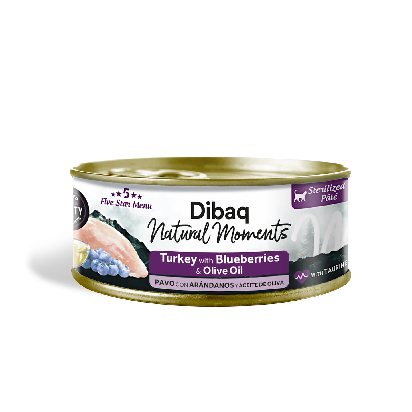 Dibaq Natural Moments 5 Star Esterilizado Pavo Con Arándanos, 12 Latas X 70gr_1