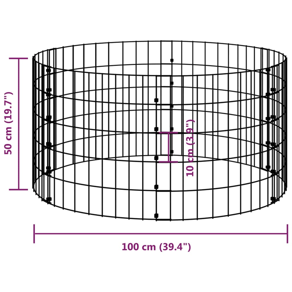 Poste Circular De Gaviones Acero Galvanizado Ø100x50 Cm / Vetonek_4