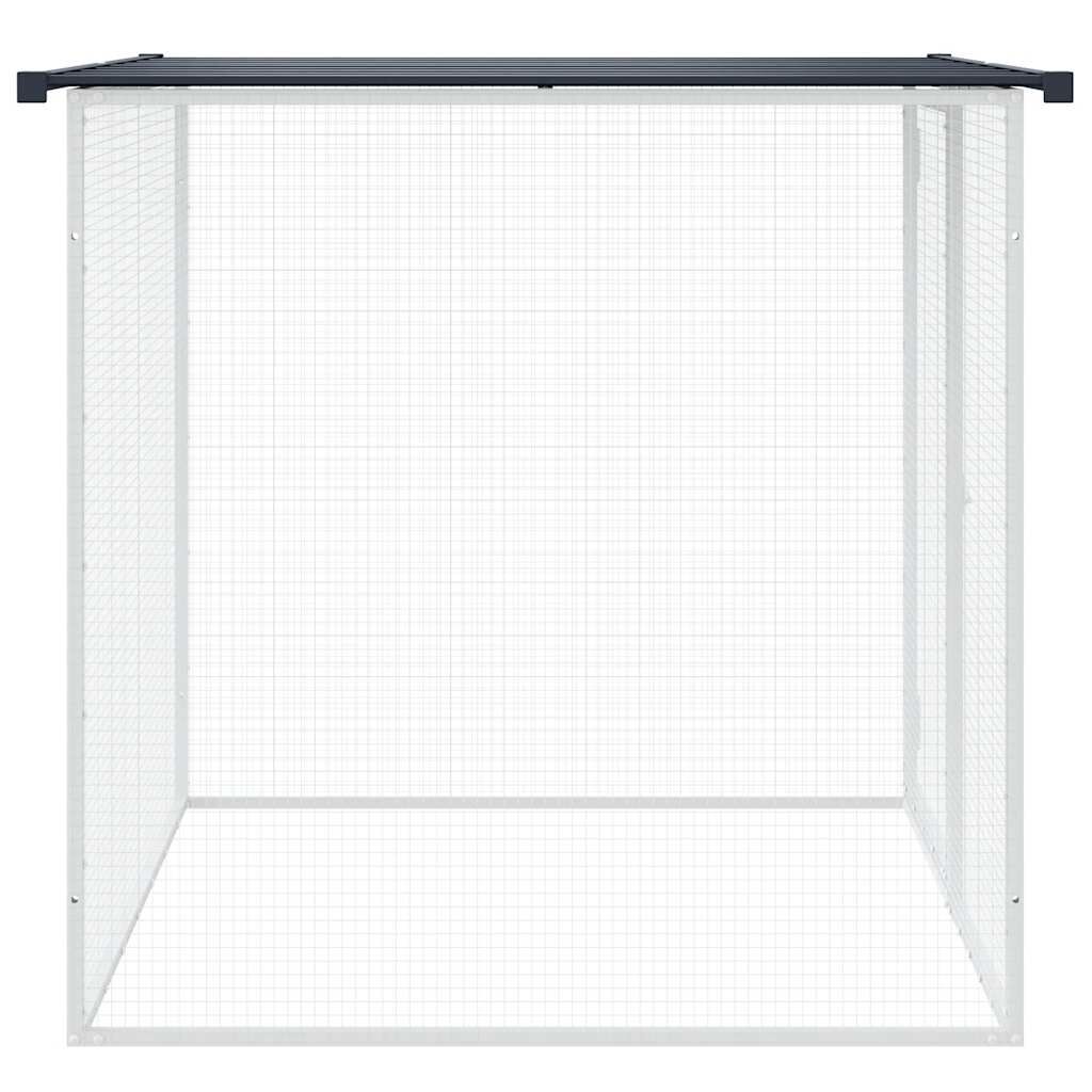 Vidaxl Jaula Gallinas Y Toldo Acero Galvanizado Antracita 103x98x90 Cm_3