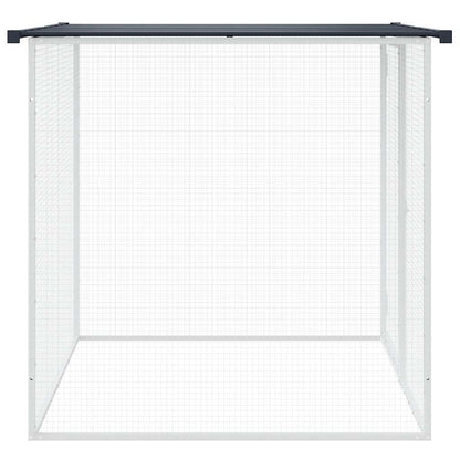 Vidaxl Jaula Gallinas Y Toldo Acero Galvanizado Antracita 103x98x90 Cm_3