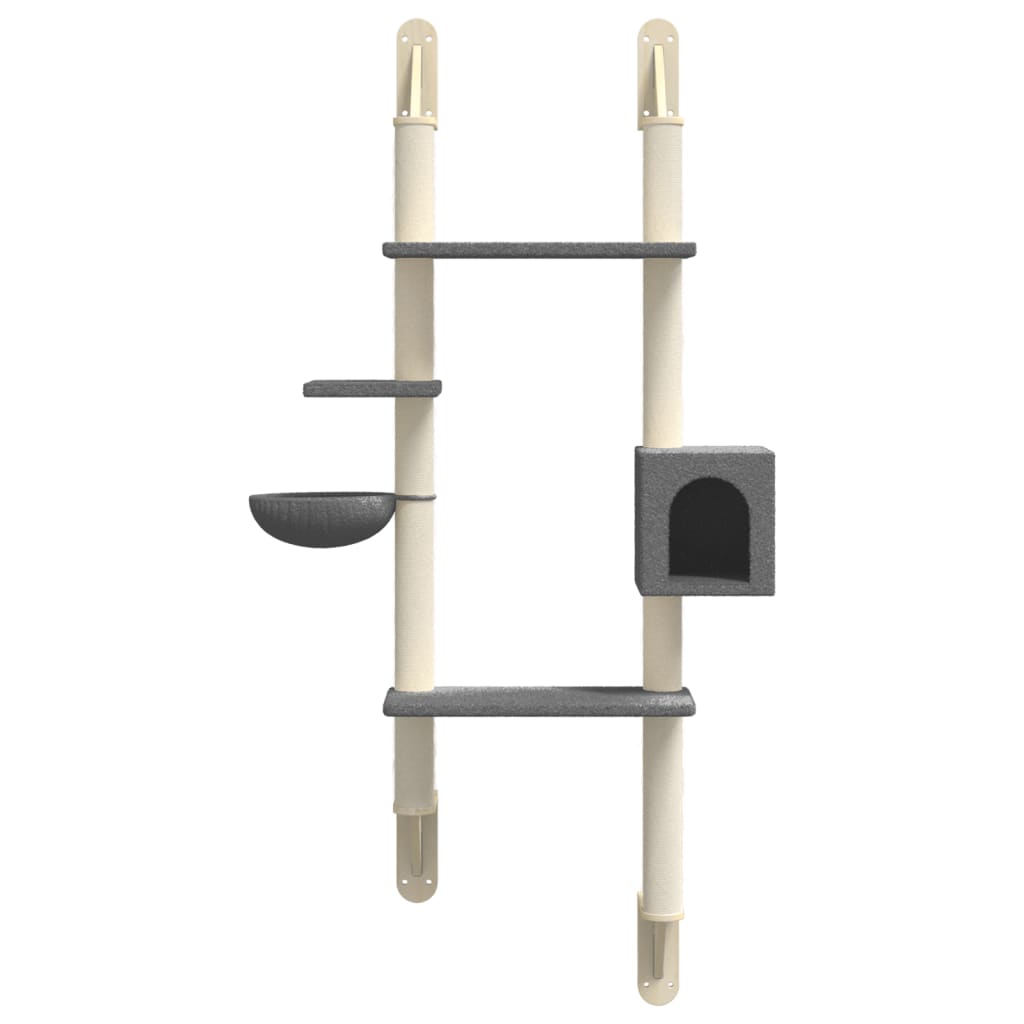 Árbol Rascador Para Gatos De Pared Gris Oscuro 180 Cm_3
