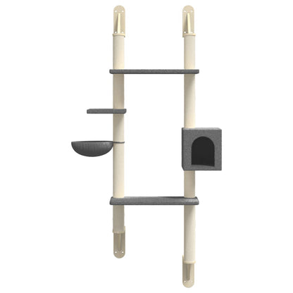 Árbol Rascador Para Gatos De Pared Gris Oscuro 180 Cm_3