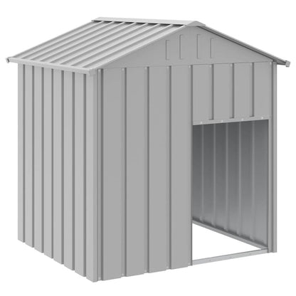 Vidaxl Caseta Perros Tejado Acero Galvanizado Gris Claro 117x103x123cm_0