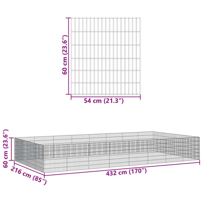 Vidaxl Recinto Corral Animales 24 Paneles Hierro Galvanizado 54x60 Cm_5