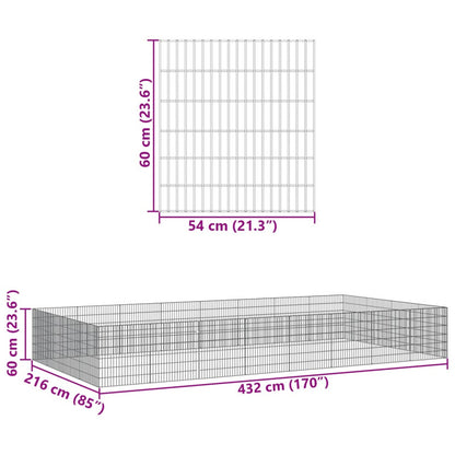 Vidaxl Recinto Corral Animales 24 Paneles Hierro Galvanizado 54x60 Cm_5