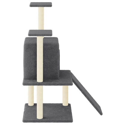Vidaxl Rascador Para Gatos Con Postes De Sisal Gris Oscuro 110 Cm_3