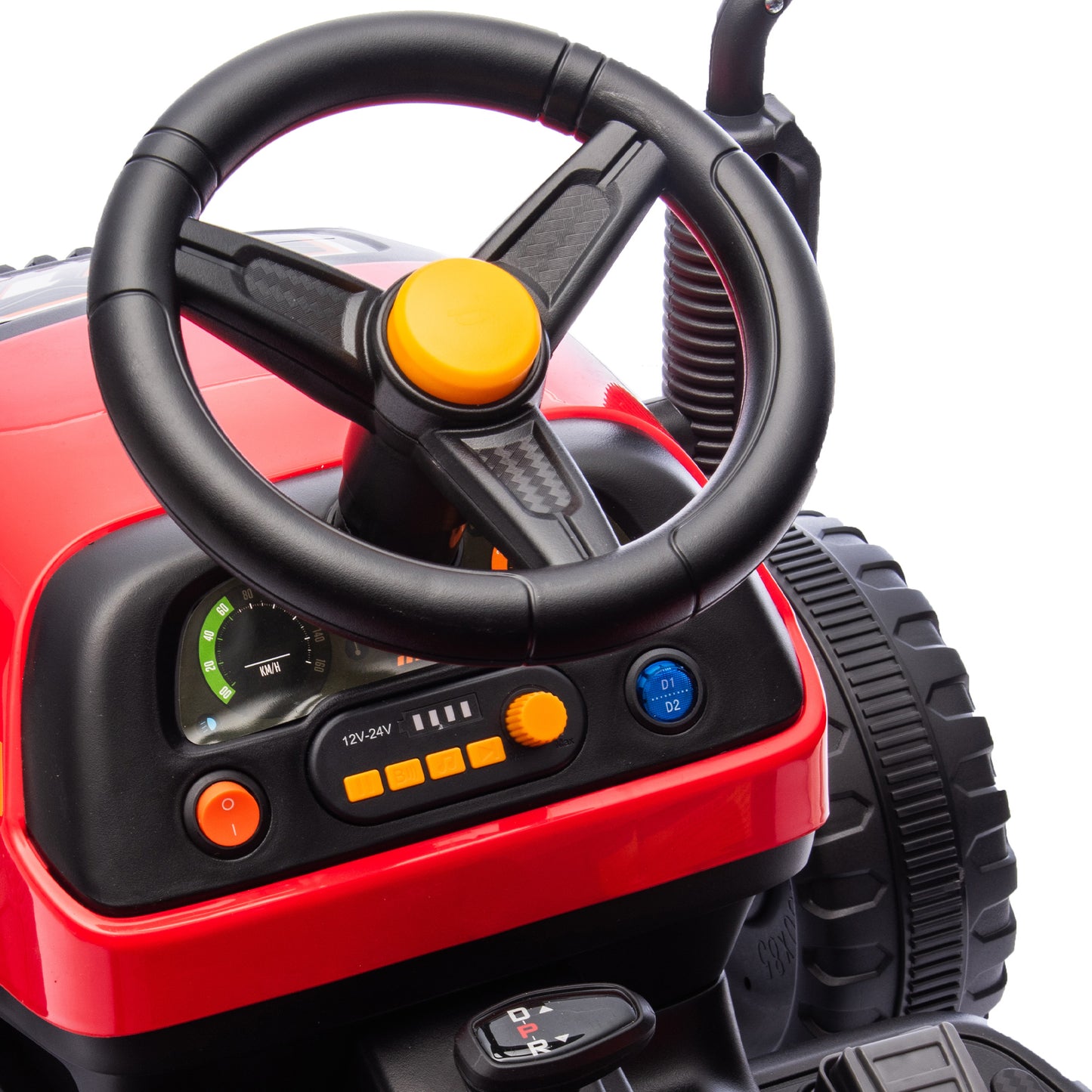 Aiyaplay Tractor Eléctrico Para Niños Con Remolque Desmontable Rojo_4