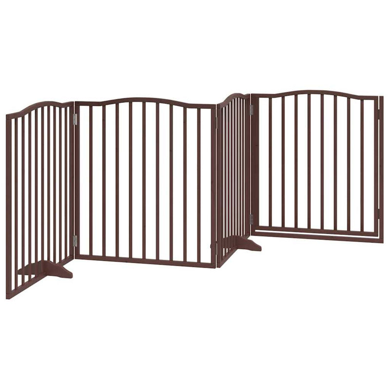 Vidaxl Puerta Para Perros Plegable 4 Paneles Álamo Marrón Roble 320 Cm_5
