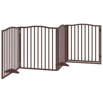 Vidaxl Puerta Para Perros Plegable 4 Paneles Álamo Marrón Roble 320 Cm_5