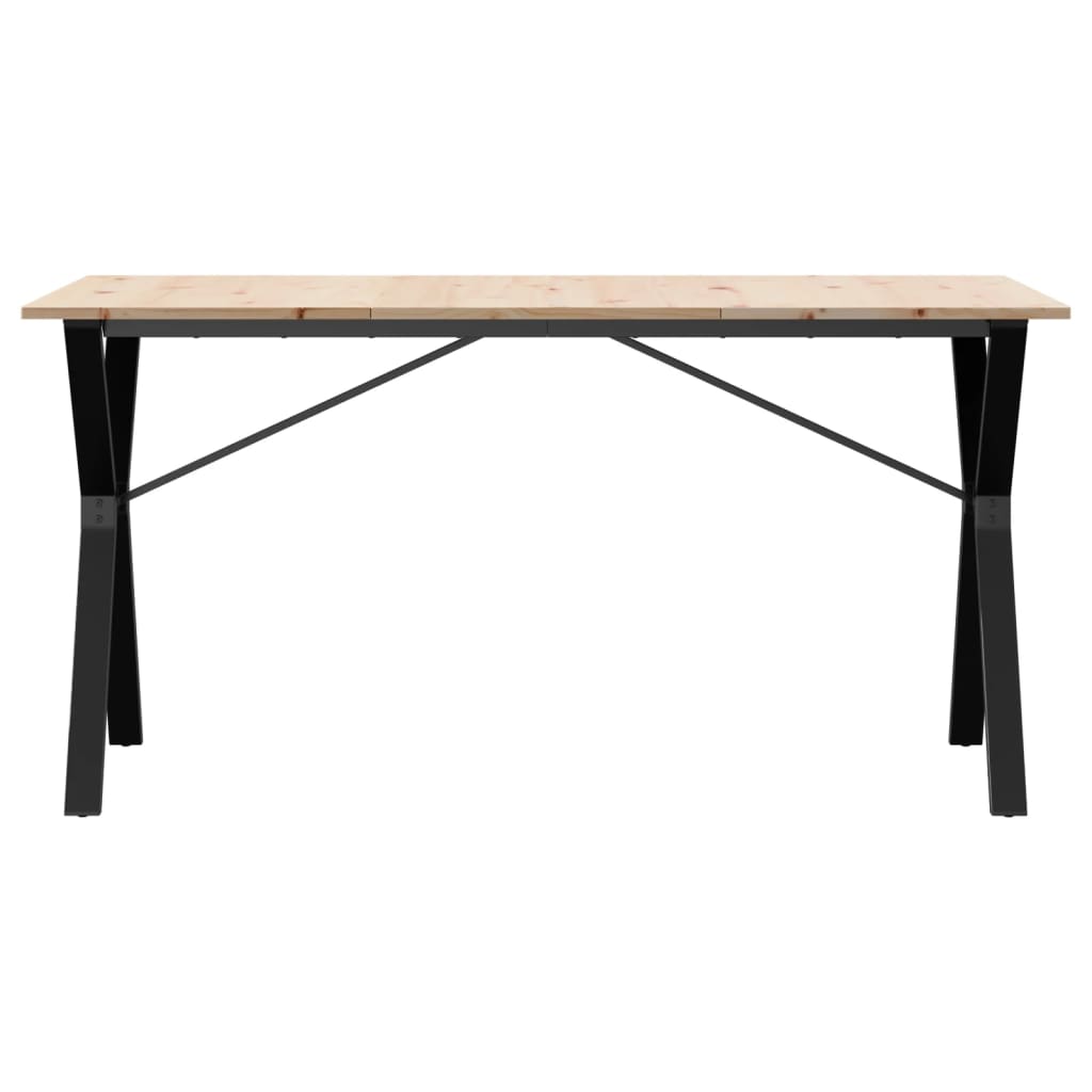 Mesa De Comedor Marco Y Madera Maciza Pino Y Acero 160x80x75cm_2