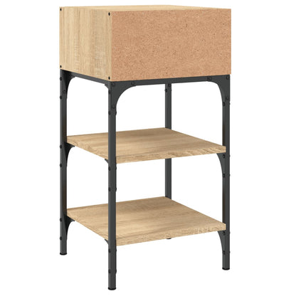 Mesita De Noche Madera De Ingeniería Roble Sonoma 35x34,5x70 Cm_4