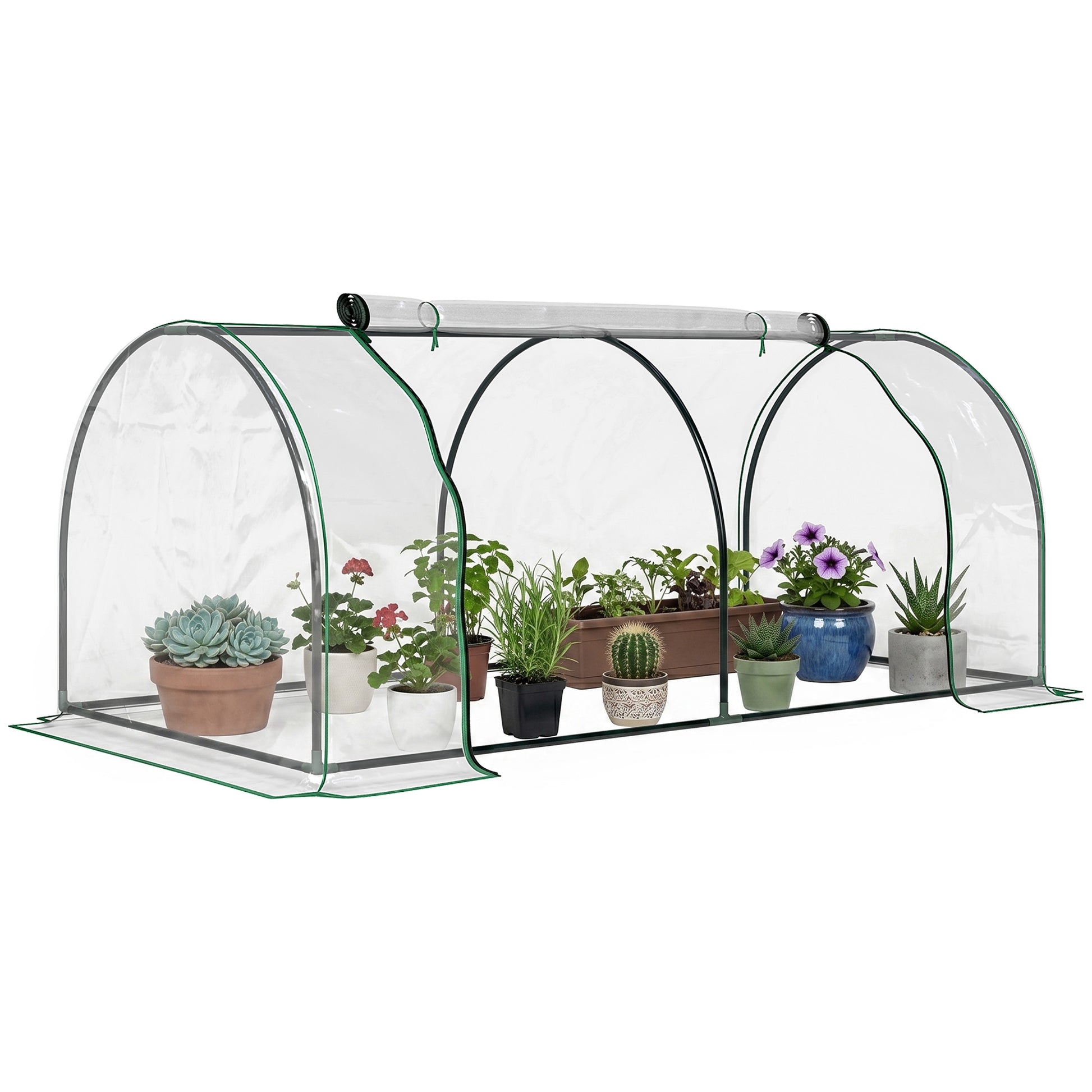 Outsunny Invernadero Caseta 200x100x80 Cm Para Jardín Terraza Cultivo De Plantas_0