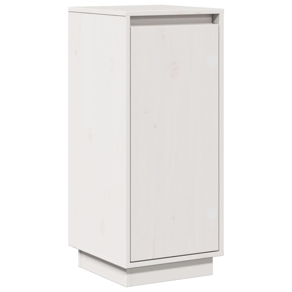 Aparador De Madera Maciza De Pino Blanco 31,5x34x75 Cm / Vetonek_3