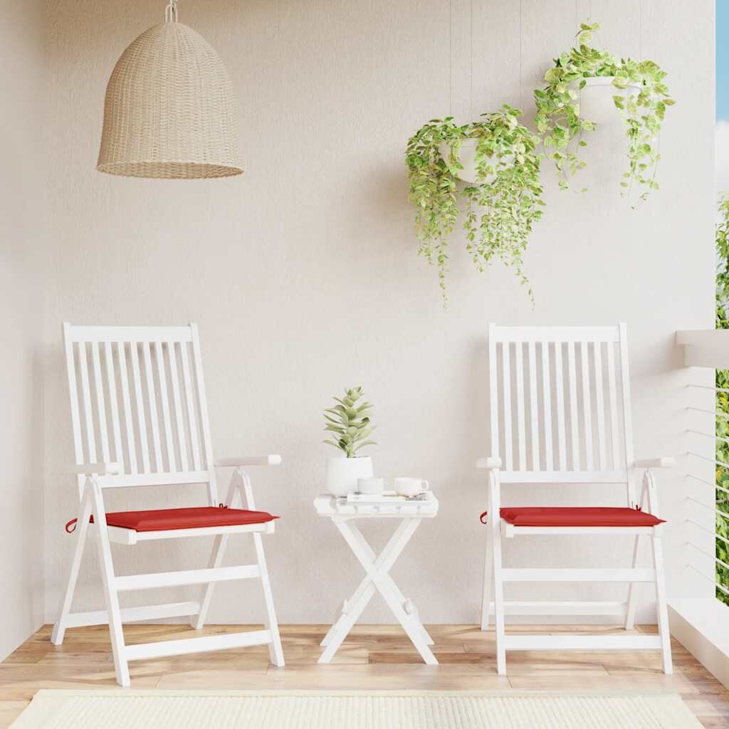 Vidaxl Cojines De Silla De Jardín 2 Uds Tela Oxford Rojo 50x50x4 Cm_1