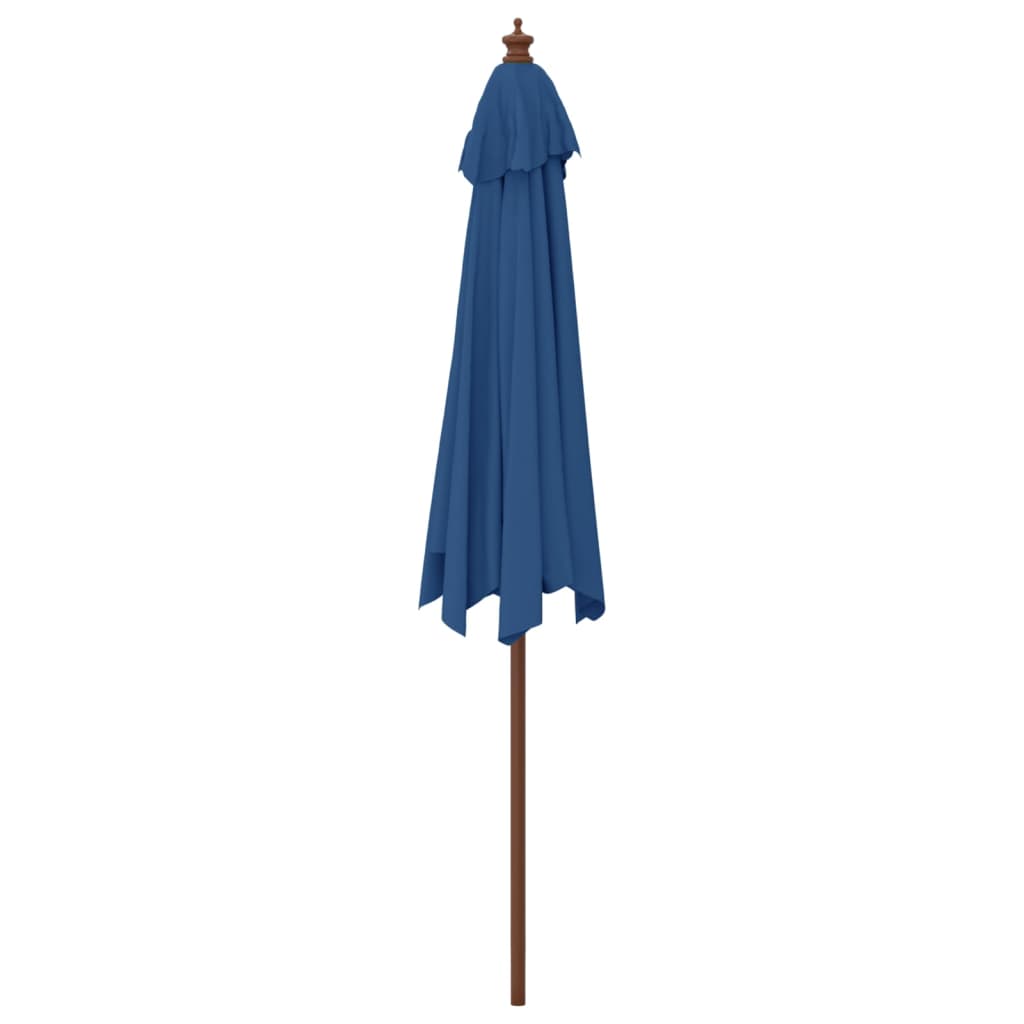 Sombrilla De Jardín Con Poste De Madera Azul Celeste 299x240 Cm_3