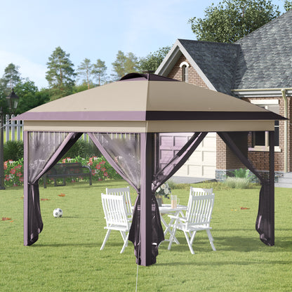 Outsunny Carpa Plegable Exterior 3,3x3,3x2,85 M Con Luces Led Y Control Remoto_1