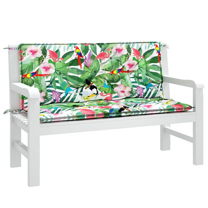 Vidaxl Cojines Para Banco De Jardín 2 Uds Tela Multicolor 120x50x7 Cm_3