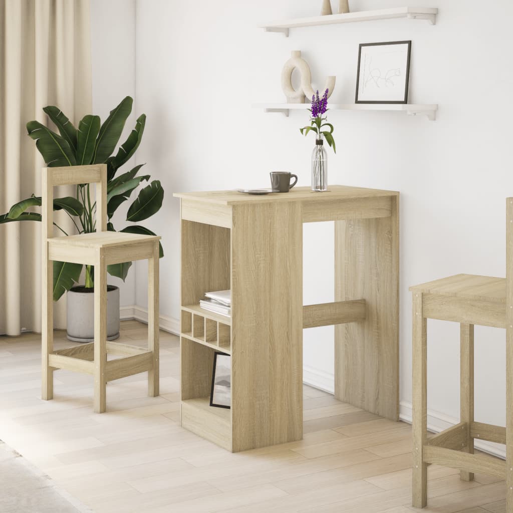 Mesa Alta Con Estantes Madera Roble Sonoma 90x47,5x103,5 Cm_1