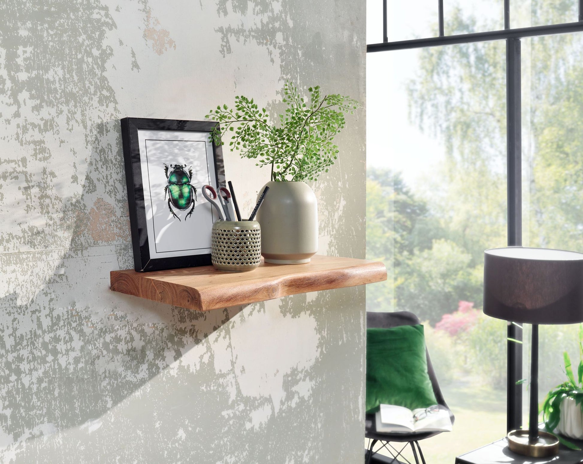 Estantería De Pared 40 Cm En Madera Maciza De Acacia_2