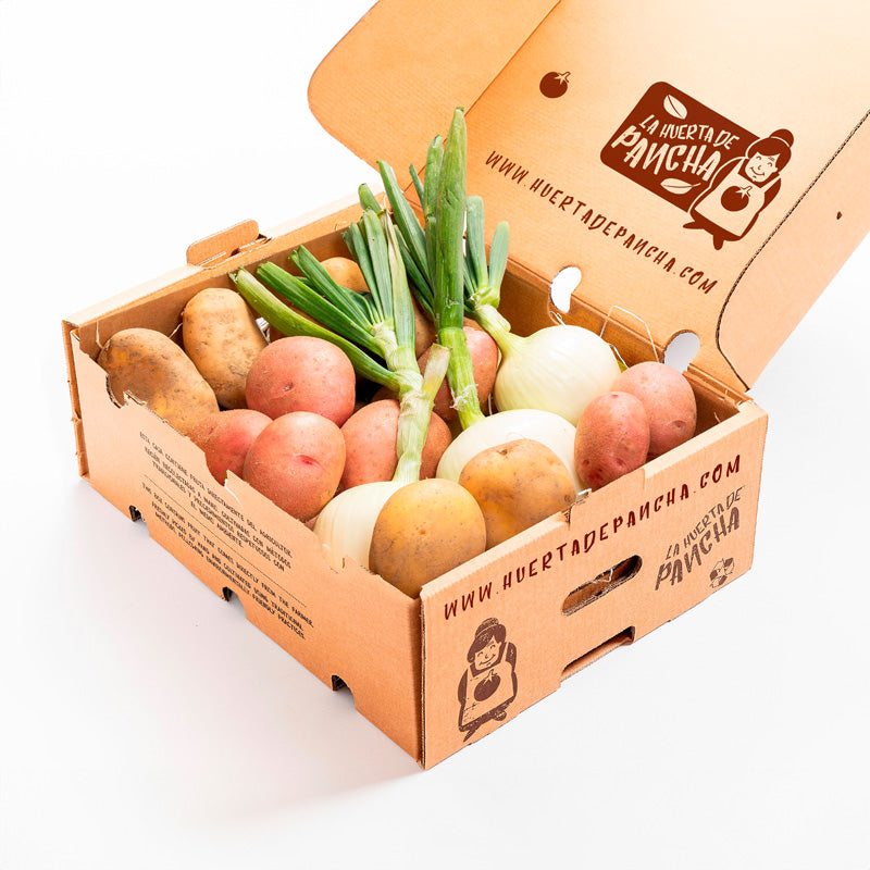 Cesta de Patatas y Cebollas 4 Kg directas desde el campo