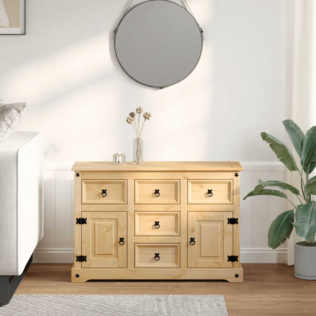 Aparador Corona Madera Maciza De Pino 115x40x76 Cm / Vetonek_4