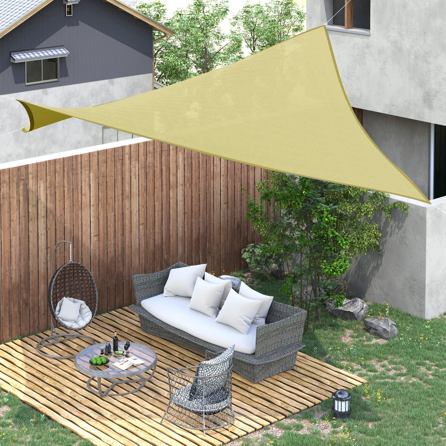 Toldo Vela De Sombra Cuadrado 3x3 M Con Anillo De Acero Inoxidable Arena_1